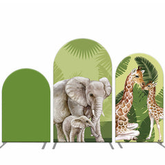 Lofaris Safari Animal Green Arch Backdrop Kit For Birthday Party