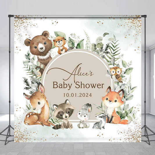Lofaris Safari Cute Animals Boho Custom Baby Shower Backdrop