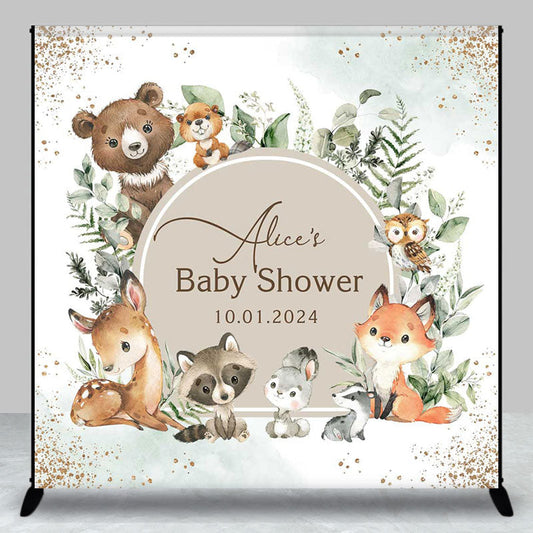 Lofaris Safari Cute Animals Boho Custom Baby Shower Backdrop