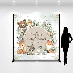 Lofaris Safari Cute Animals Boho Custom Baby Shower Backdrop