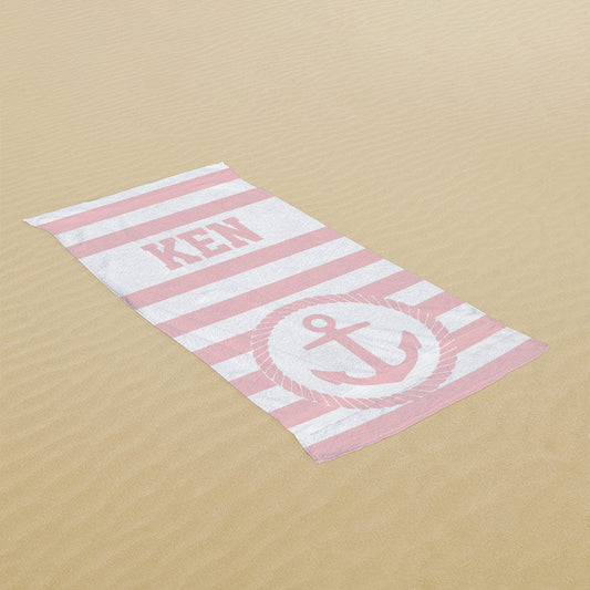 Lofaris Sail Stripe Custom Name Pool Beach Towel