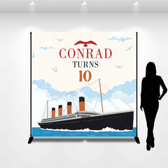 Lofaris Sailing Steamboat Sky Sea 10th Birthday Backdrop