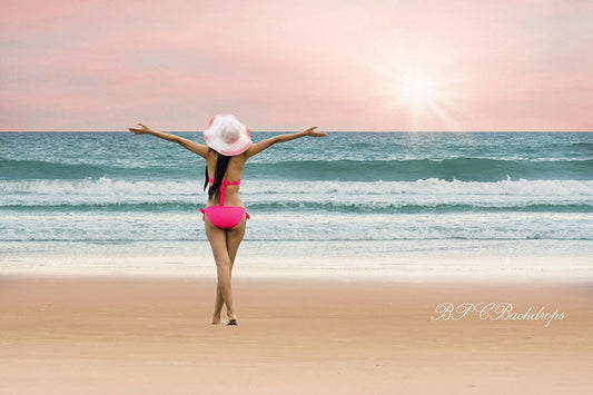 Lofaris Sandy Beach Waves Sea Summer Photography Backdrop