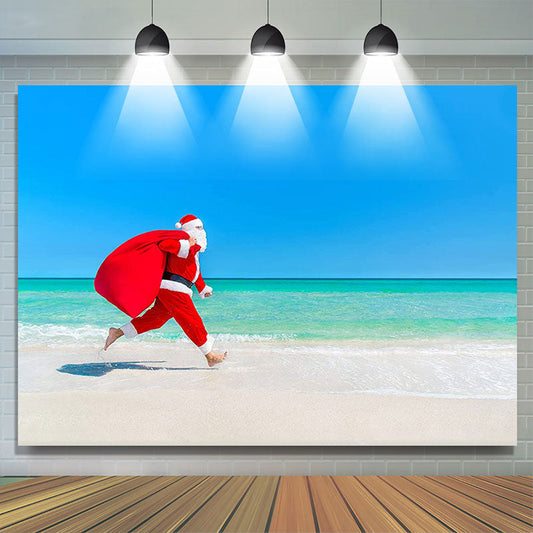 Lofaris Santa Beach Xmas In July Backdrop For Home Decor