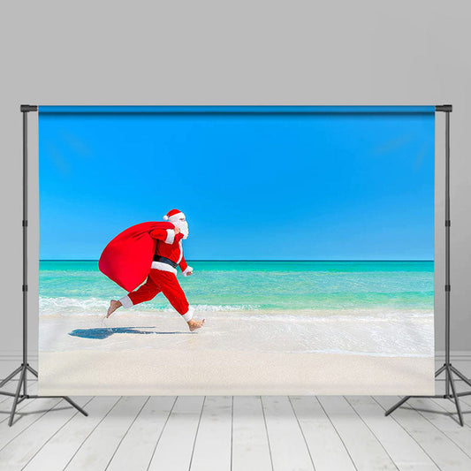 Lofaris Santa Beach Xmas In July Backdrop For Home Decor