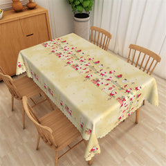 Lofaris Santa Christmas Theme Warm Beige Tablecloth For Kitchen