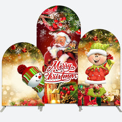 Lofaris Santa Claus Elf Snowman Christmas Arch Backdrop Kit