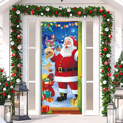 Lofaris Santa Claus Gift List Snowfield Christmas Door Cover