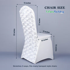 Lofaris Satin Rosette Spandex Stretch Banquet Chair Cover
