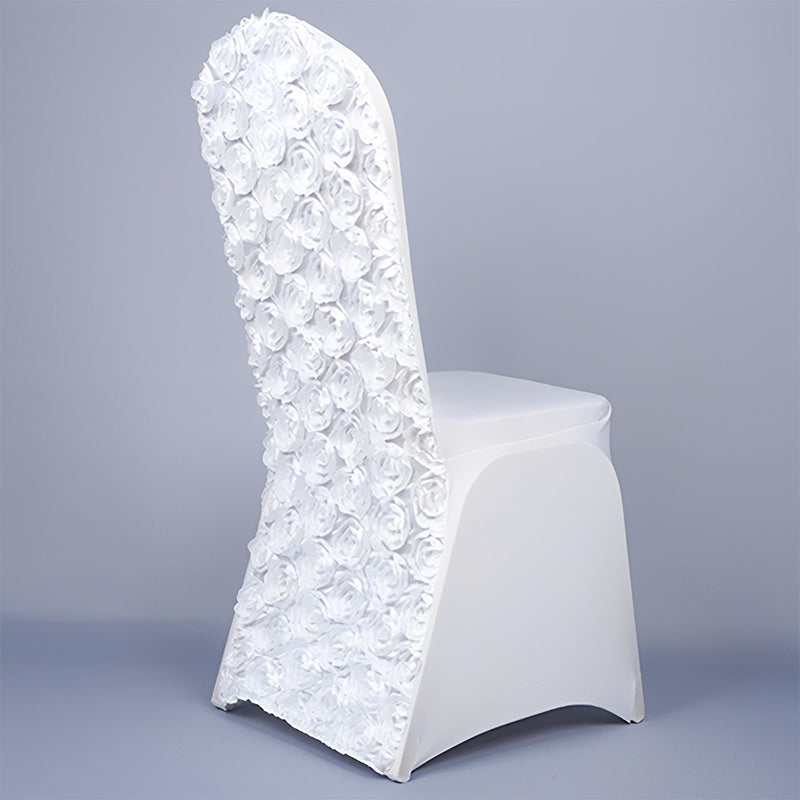 Lofaris Satin Rosette Spandex Stretch Banquet Chair Cover