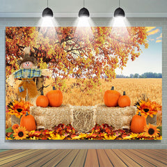 Lofaris Scarecrow Tree Harvest Pumpkin Party Autumn Backdrop