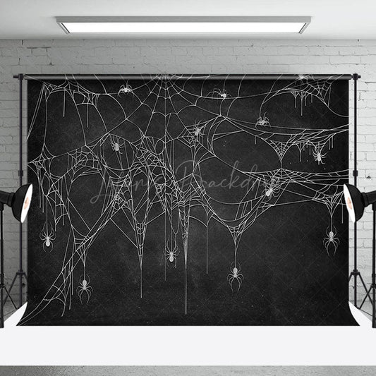 Lofaris Scary Black White Spider Web Backdrop For Halloween