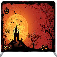 Lofaris Scary Moon Castle Spider Web Red Halloween Backdrop