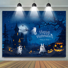 Lofaris Scary Night Ghost Castle Pumpkin Halloween Backdrop