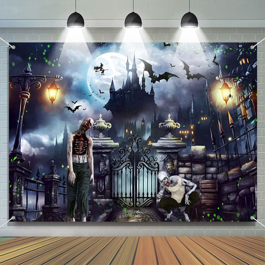 Lofaris Scary Zombie Bat Castle Night Halloween Backdrop