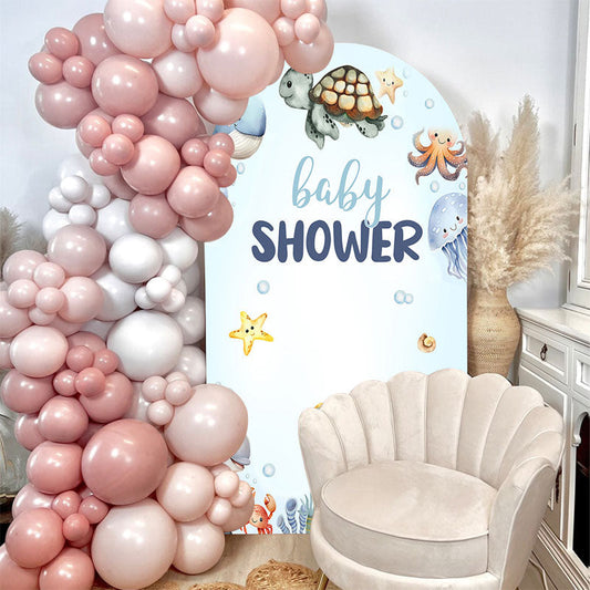 Lofaris Sea Animal Baby Shower Double Sided Arch Backdrop