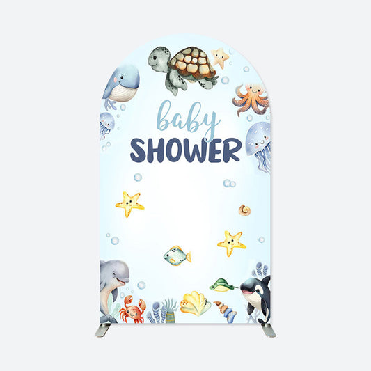 Lofaris Sea Animal Baby Shower Double Sided Arch Backdrop