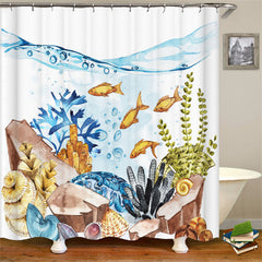 Lofaris Sea World Marine Life Printing Decorative Curtain