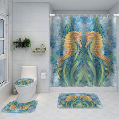 Lofaris Seahorse Shower Curtain Nautical Home Bathtub Decor