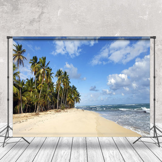 Lofaris Seaside Palm Trees Summer Beach Photography Backdrop