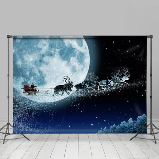 Lofaris Seleno Santa Claus Elks Christmas Photo Backdrop