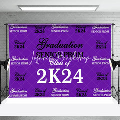Lofaris Senior Prom Black White Purple Graduation Backdrop