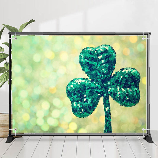 Lofaris Sequin Clover Bokeh Simple St Patricks Day Backdrop