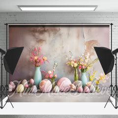 Lofaris Shabby Cement Wall Floral Eggs Photo Easter Backdrop