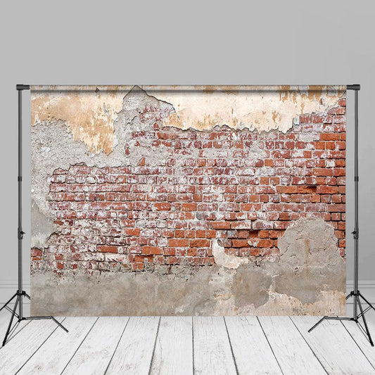 Lofaris Shabby Country Red Brick Wall Photography Backdrop