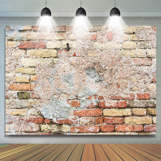 Lofaris Shabby Rustic Brick Wall Portrait Photo Backdrop