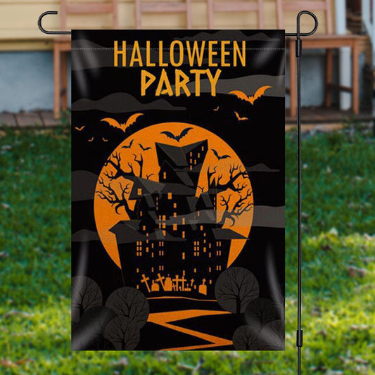 Lofaris Shadow Castle Moon Halloween Yard Flag Outside Decor