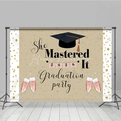 Lofaris She Mastered It Graduation Party 2026 Backdrop
