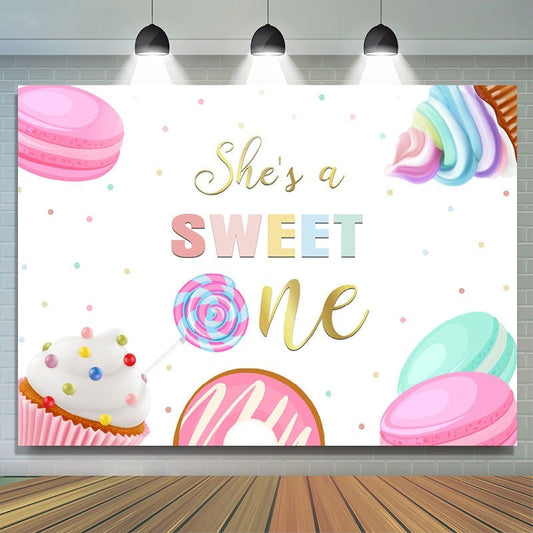 (Ship In 24HR) Shes A Sweet One Ice Cream Lollipop Backdrop for 1st Birthday