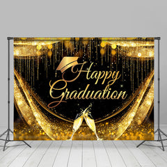Lofaris Shining And Grand Black Gold Graduation Backdrop