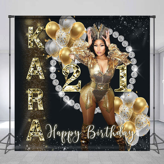 Lofaris Shining Diamonds Balloons Custom Birthday Backdrop