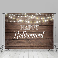(7 Day Delivery) Lofaris Shinning Lights Wooden Happy Retirement Backdrop