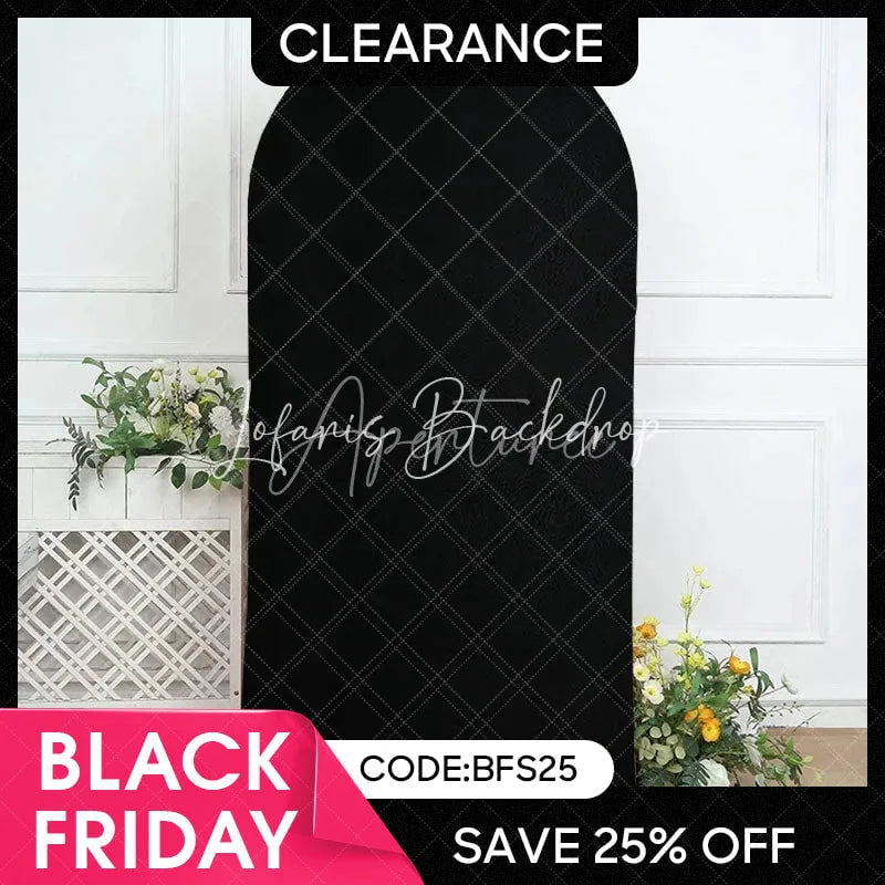 Lofaris (Ship In 24HR) Black Spandex Fit Round Top Backdrop Wedding Arch Cover