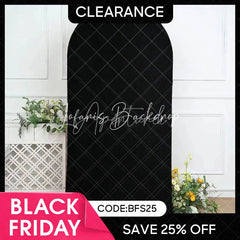 Lofaris (Ship In 24HR) Black Spandex Fit Round Top Backdrop Wedding Arch Cover