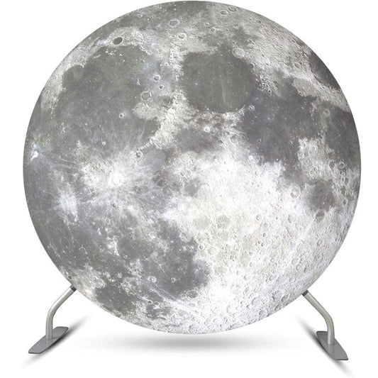 Lofaris (Ship In 24HR) Bright Moon Surface Craters Circle Birthday Backdrop