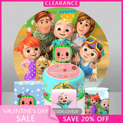 Lofaris (Ship In 24HR) Happy Family Birthday Party Decoration Round Backdrop