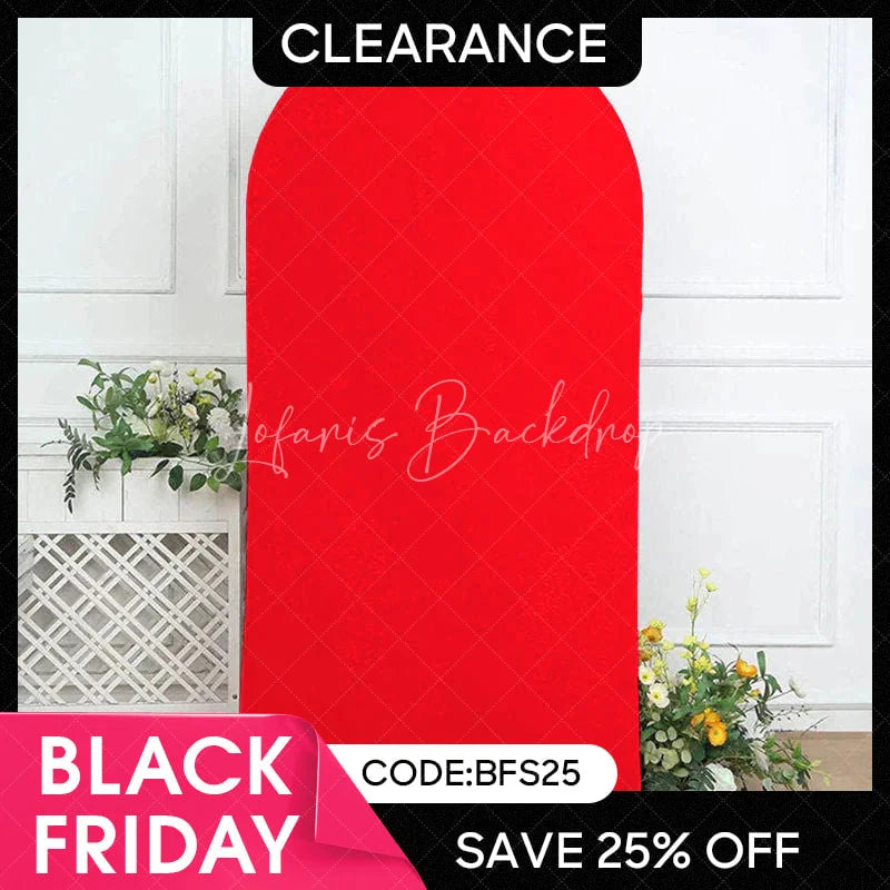 Lofaris (Ship In 24HR) Red Spandex Fit Round Top Backdrop Wedding Arch Cover