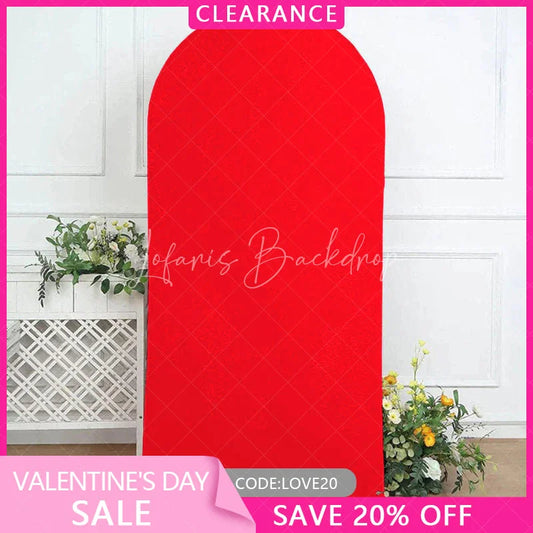 Lofaris (Ship In 24HR) Red Spandex Fit Round Top Backdrop Wedding Arch Cover