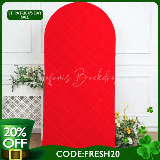 Lofaris (Ship In 24HR) Red Spandex Fit Round Top Backdrop Wedding Arch Cover