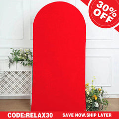 Lofaris (Ship In 24HR) Red Spandex Fit Round Top Backdrop Wedding Arch Cover