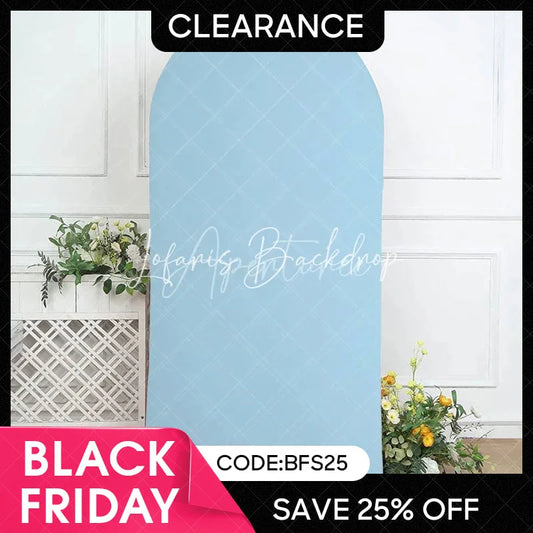 Lofaris (Ship In 24HR) Sky Blue Spandex Fit Round Top Backdrop Wedding Arch Cover