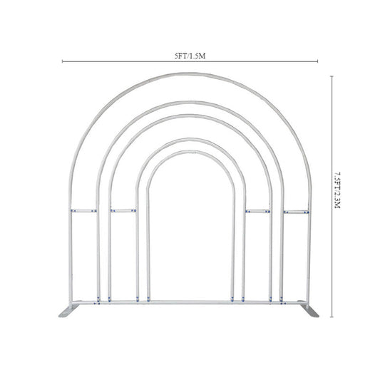 Lofaris Silver 5X7.5FT Hollow Rainbow Arch Backdrop Stand