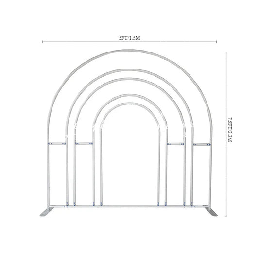 Lofaris Silver 5X7.5FT Hollow Rainbow Arch Backdrop Stand