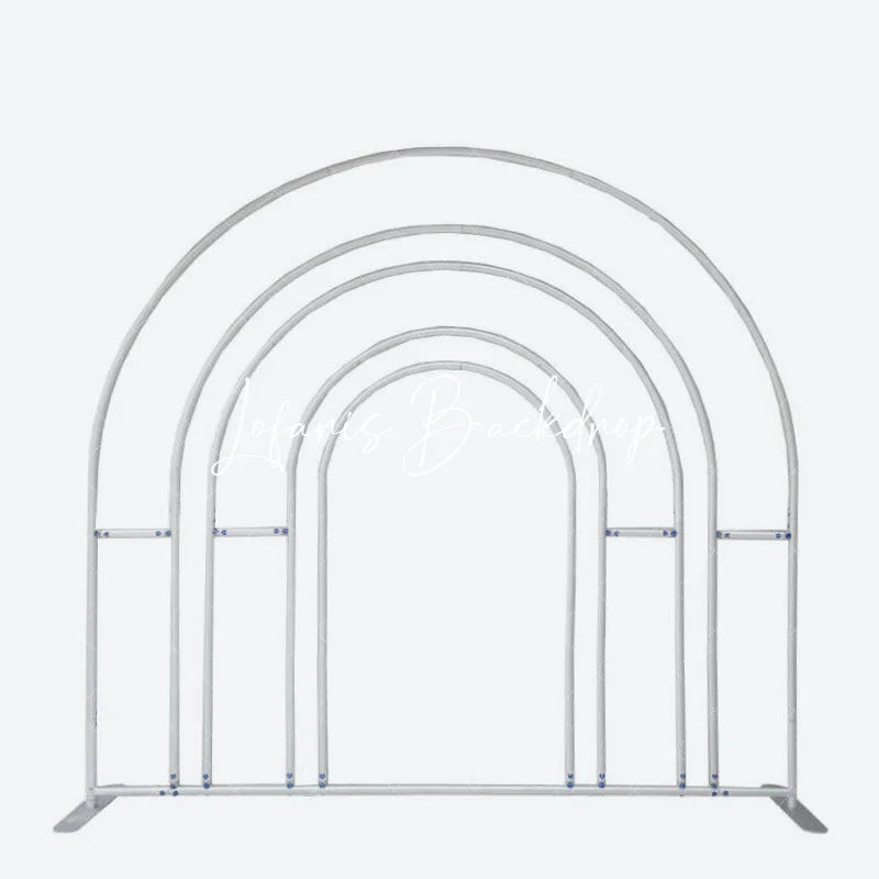 Lofaris Silver 5X7.5FT Hollow Rainbow Arch Backdrop Stand