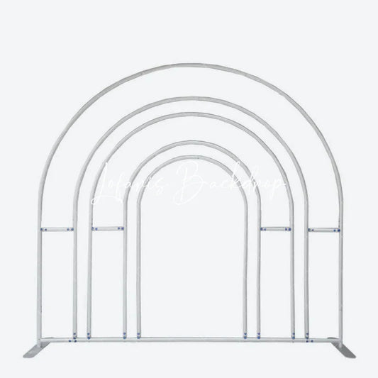 Lofaris Silver 5X7.5FT Hollow Rainbow Arch Backdrop Stand