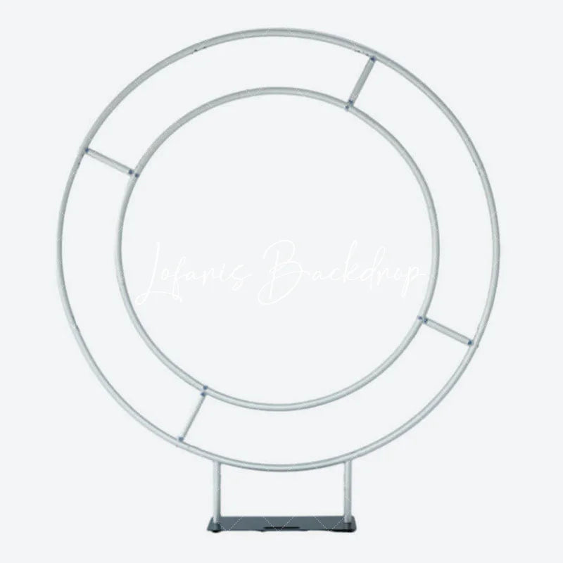 Lofaris Silver 6.5FT Double Layer Round Frame Party Decor